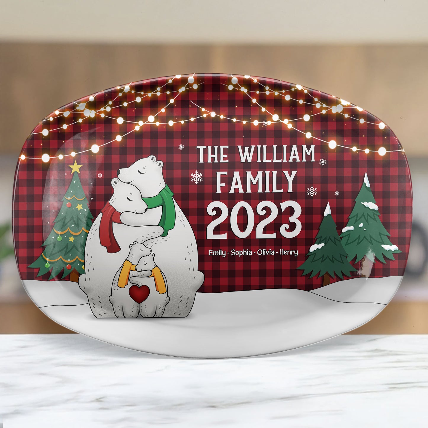 The Family Bear - Personalized Platter