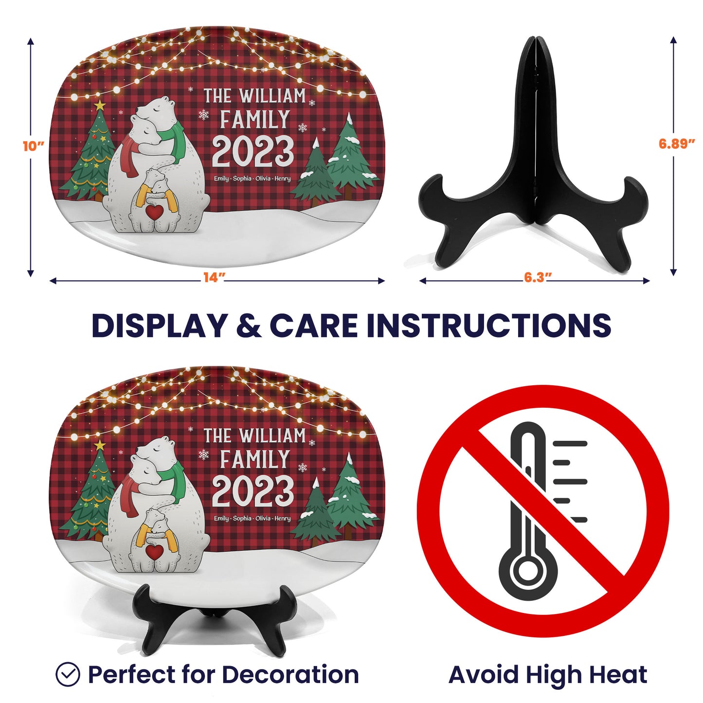 The Family Bear - Personalized Platter