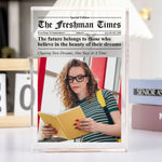 The Freshman Times Dorm Decor Off To College Gift - Personalized Acrylic Photo Plaque