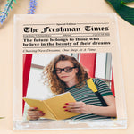 The Freshman Times Dorm Decor Off To College Gift - Personalized Acrylic Photo Plaque