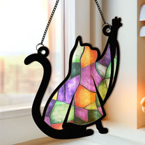 The Ghost Cat - Personalized Window Hanging Suncatcher Ornament