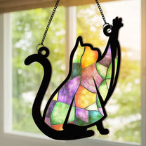 The Ghost Cat - Personalized Window Hanging Suncatcher Ornament