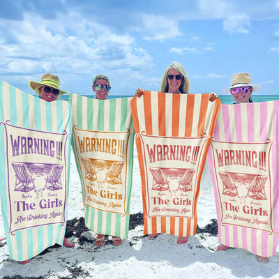 The Girls Are Drinking Again - Personalized Quick-Dry Beach Towel