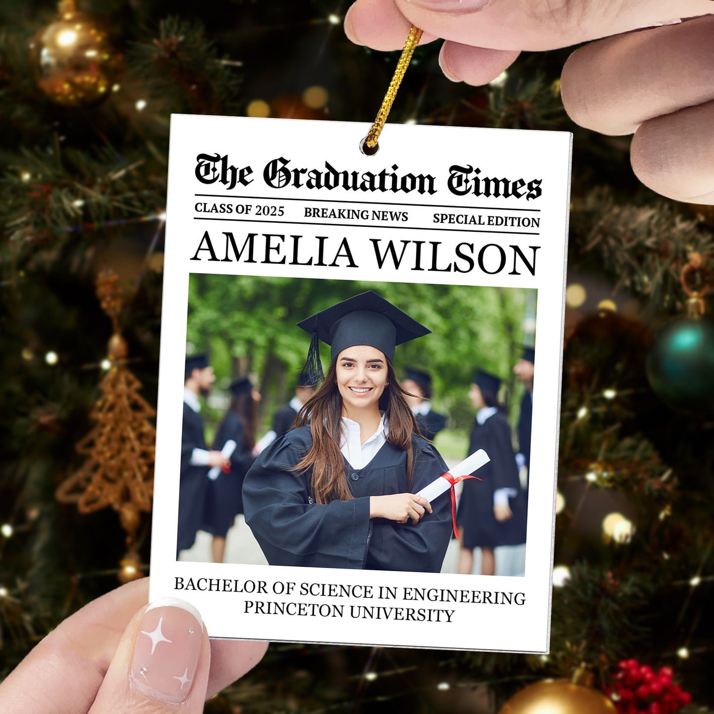 The Graduation Times - Gift For Graduate - Personalized Acrylic Photo Ornament