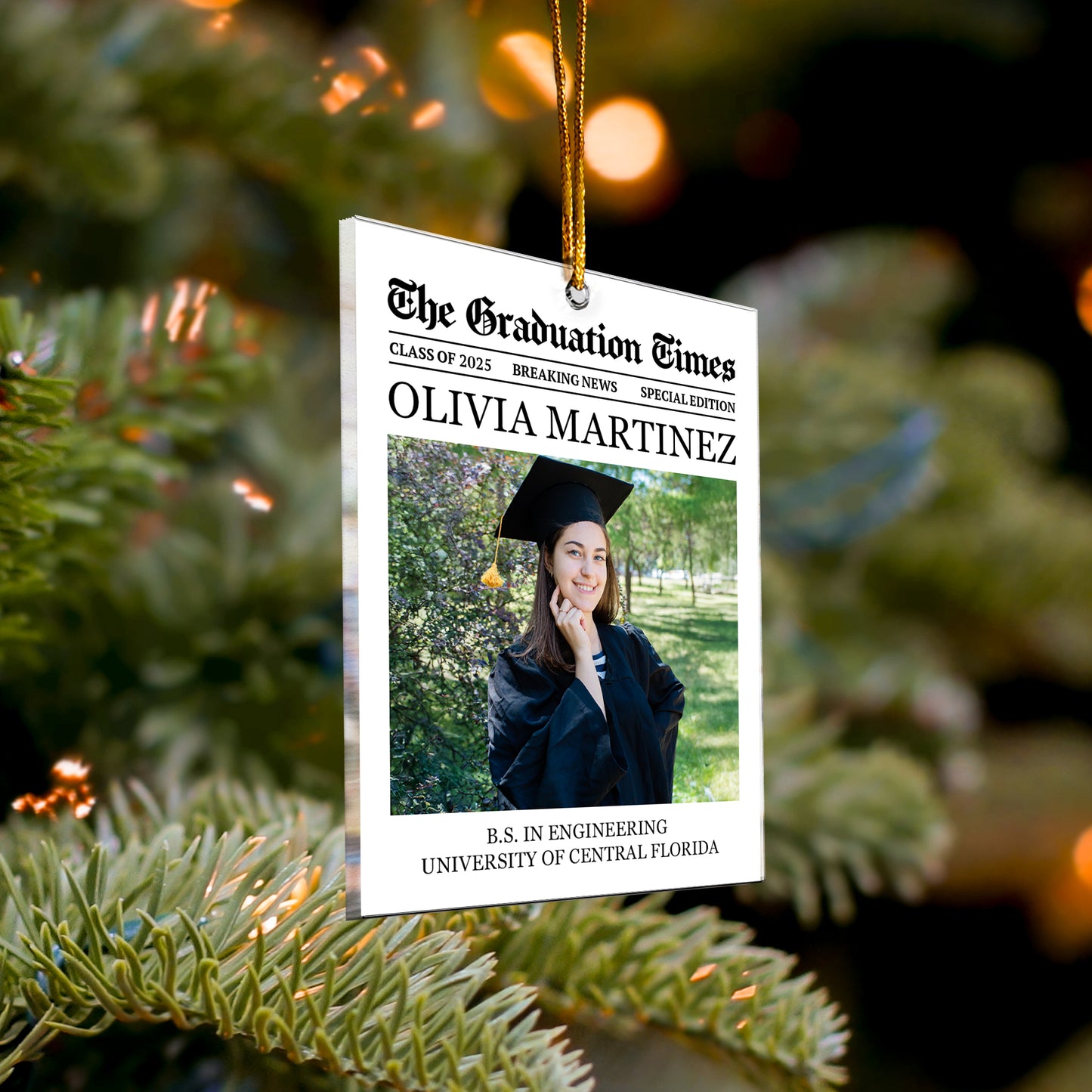 The Graduation Times - Gift For Graduate - Personalized Acrylic Photo Ornament