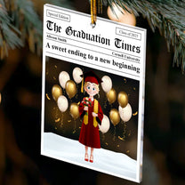 The Graduation Times - Graduate Gift Newspaper Custom - Personalized Acrylic Ornament
