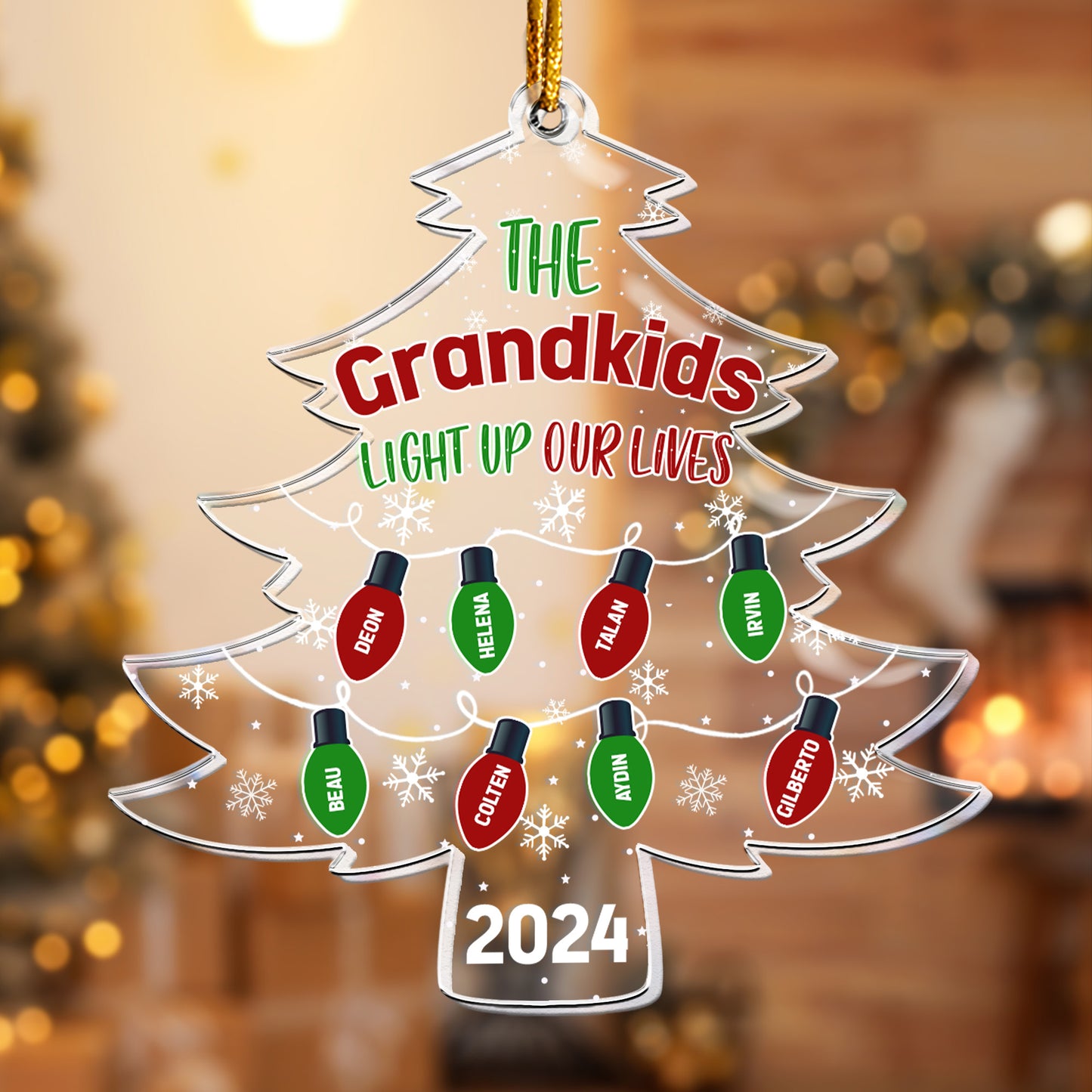 The Grandkids Light Up Our Lives - Personalized Acrylic Ornament