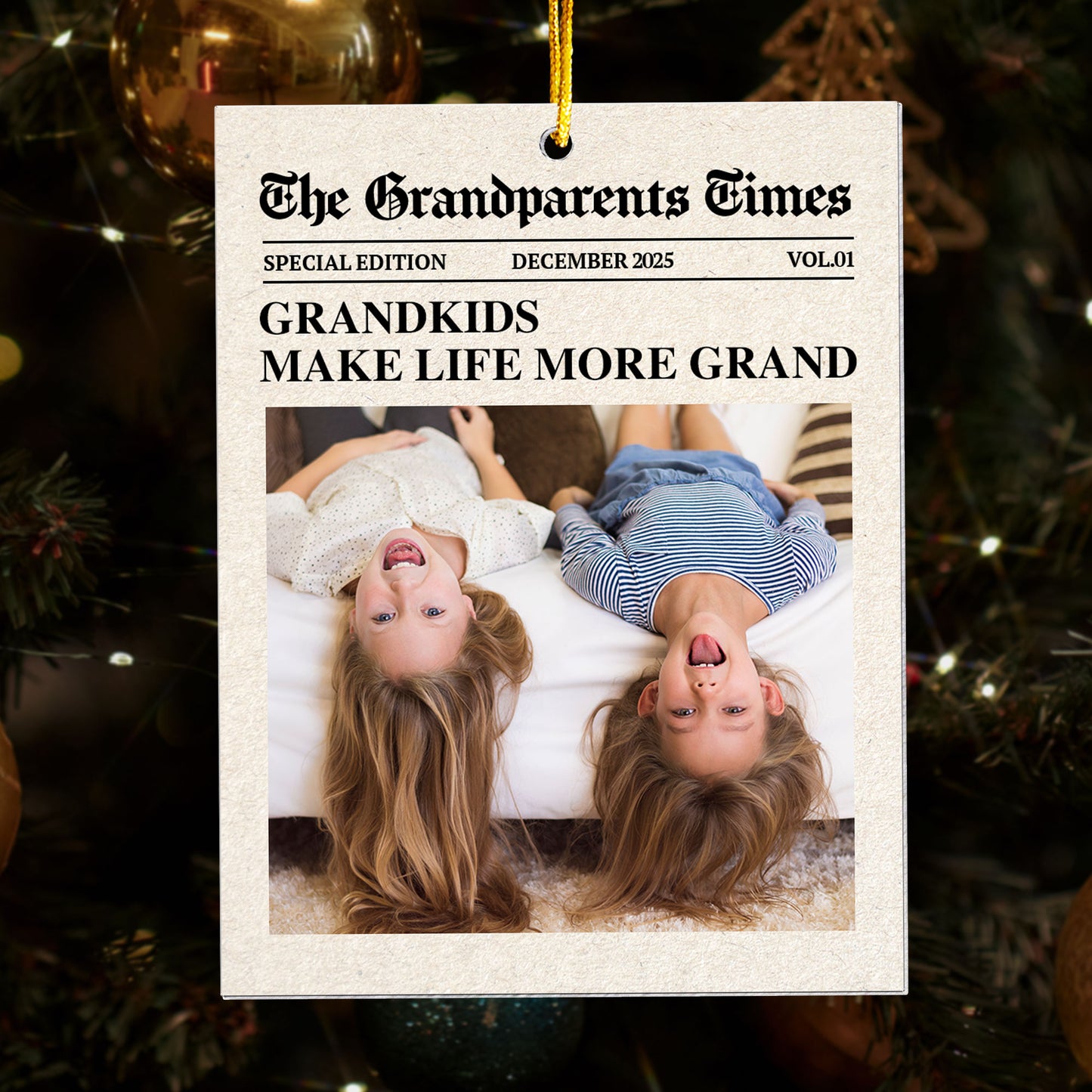 The Grandparents Times Grandkids - Personalized Acrylic Photo Ornament