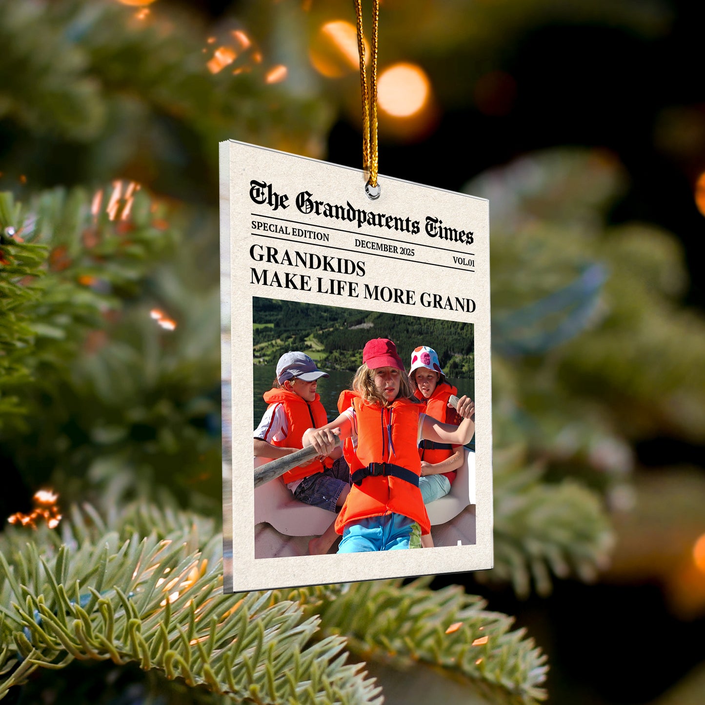 The Grandparents Times Grandkids - Personalized Acrylic Photo Ornament