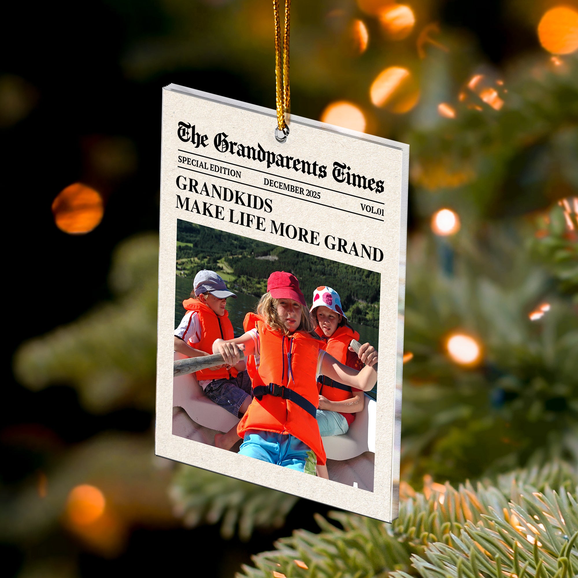 The Grandparents Times Grandkids - Personalized Acrylic Photo Ornament