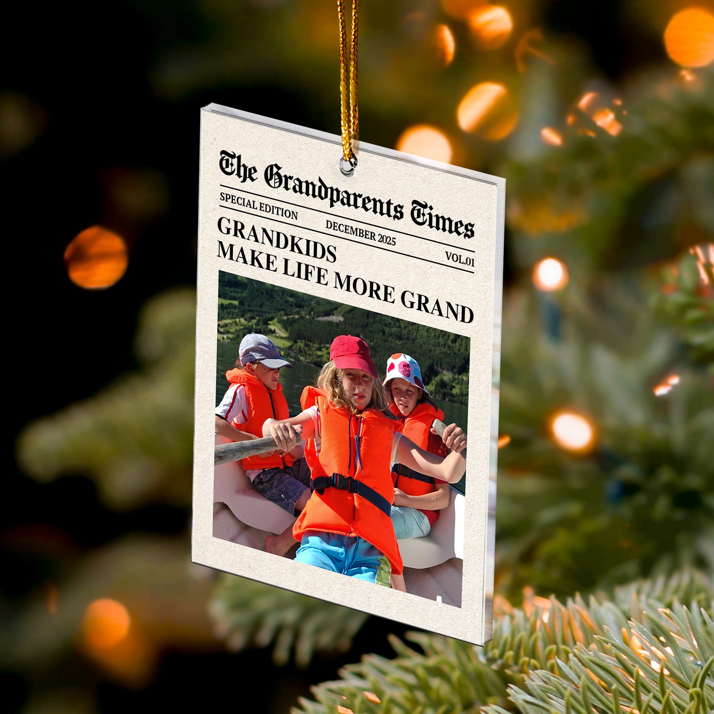 The Grandparents Times Grandkids - Personalized Acrylic Photo Ornament