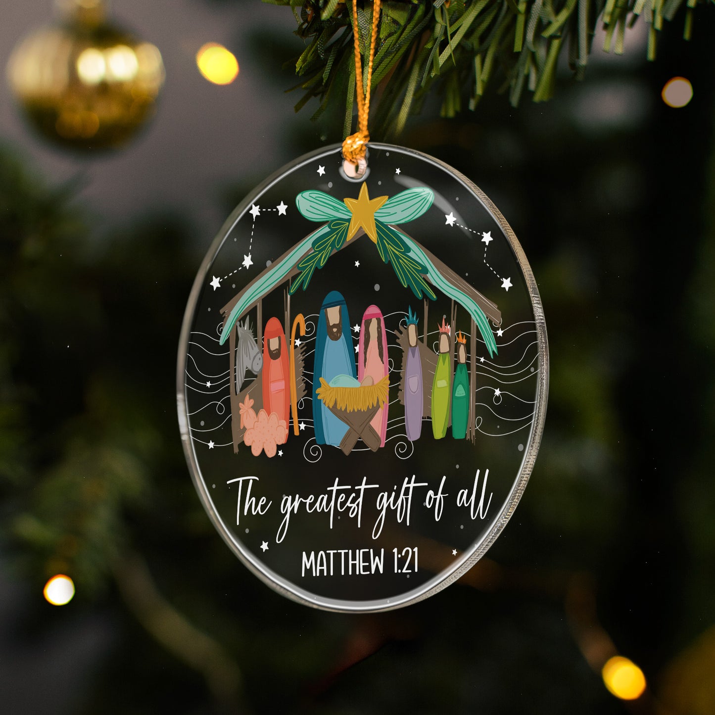 The Greatest Gift Of All Christmas Nativity Scene - Acrylic Ornament