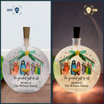 The Greatest Gift Of All Christmas Nativity Scene - Personalized Round Flat Bottle Light