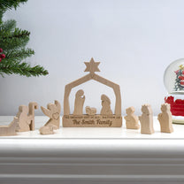 The Greatest Gift Of All - Personalized Wooden Nativity Scene Set