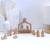 The Greatest Gift Of All - Personalized Wooden Nativity Scene Set
