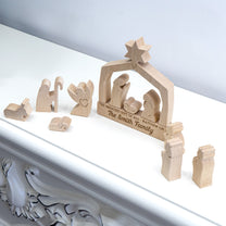 The Greatest Gift Of All - Personalized Wooden Nativity Scene Set