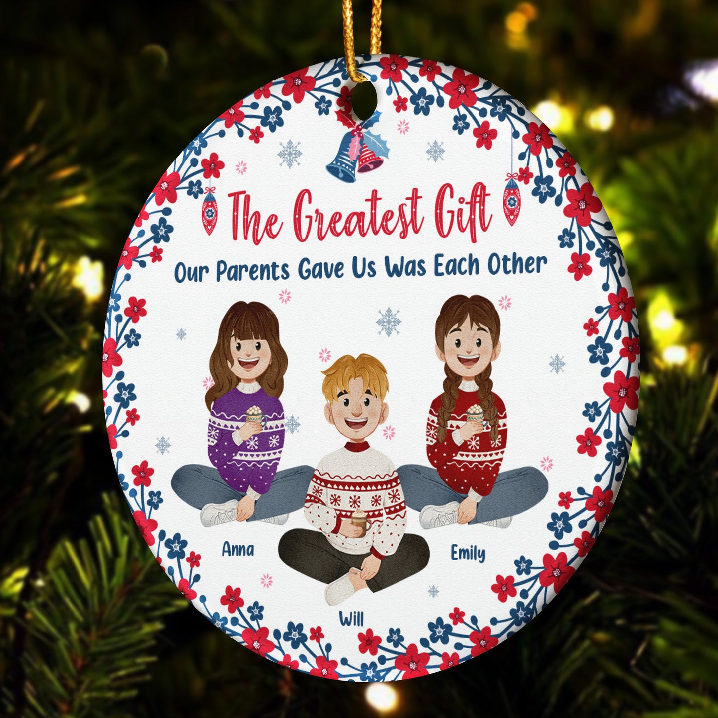 The Greatest Gift Our Parents Gave Us, Folk Art - Personalized Ceramic Ornament