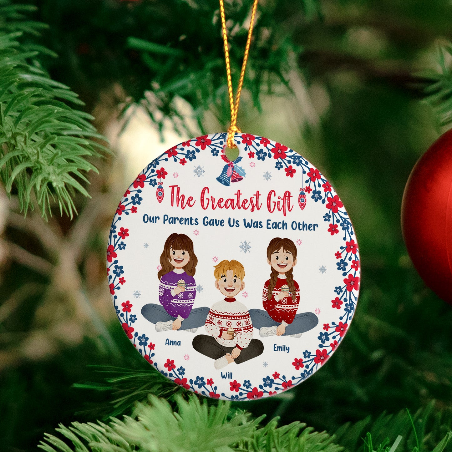 The Greatest Gift Our Parents Gave Us, Folk Art - Personalized Ceramic Ornament