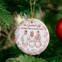 The Greatest Gift They Gave Us - Personalized Ceramic Ornament