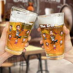 The Grillfather - Gifts For BBQ Dad From Kids - Personalized Photo Beer Glass