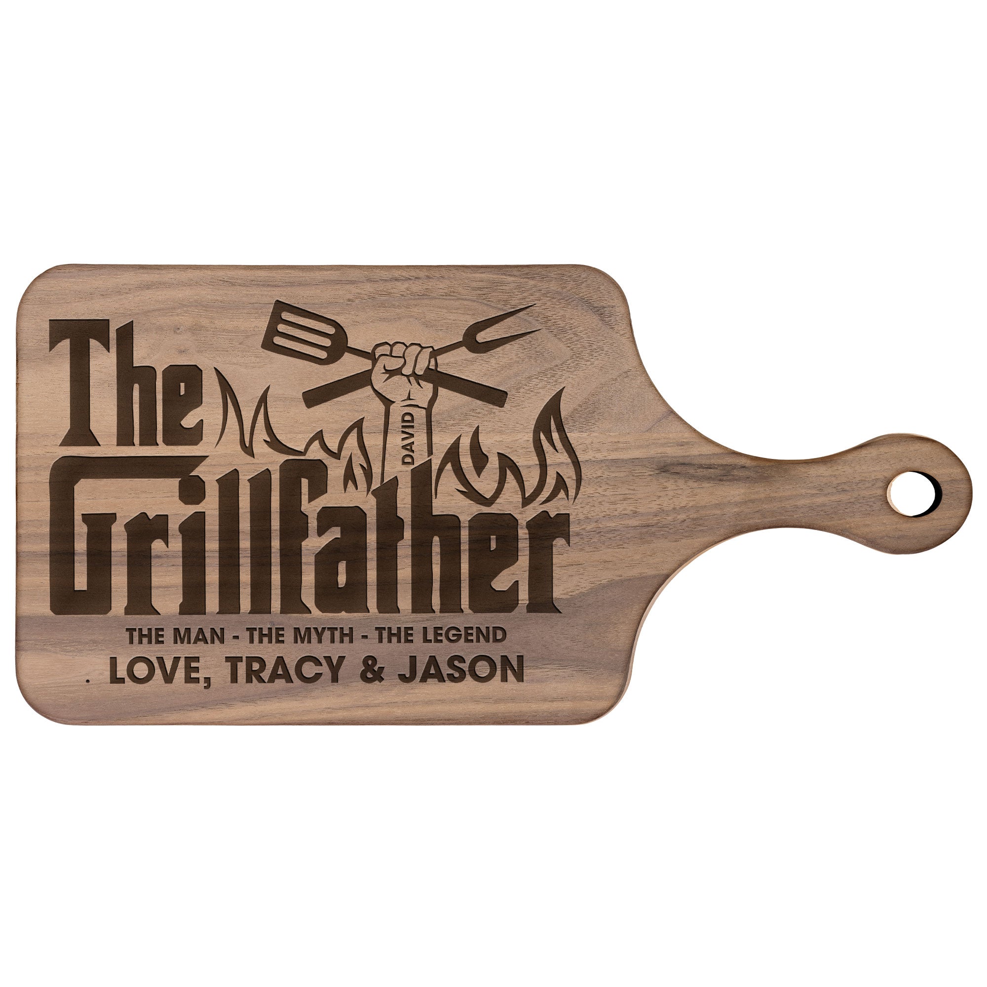 The Grillfather - Personalized Paddle Cutting Board