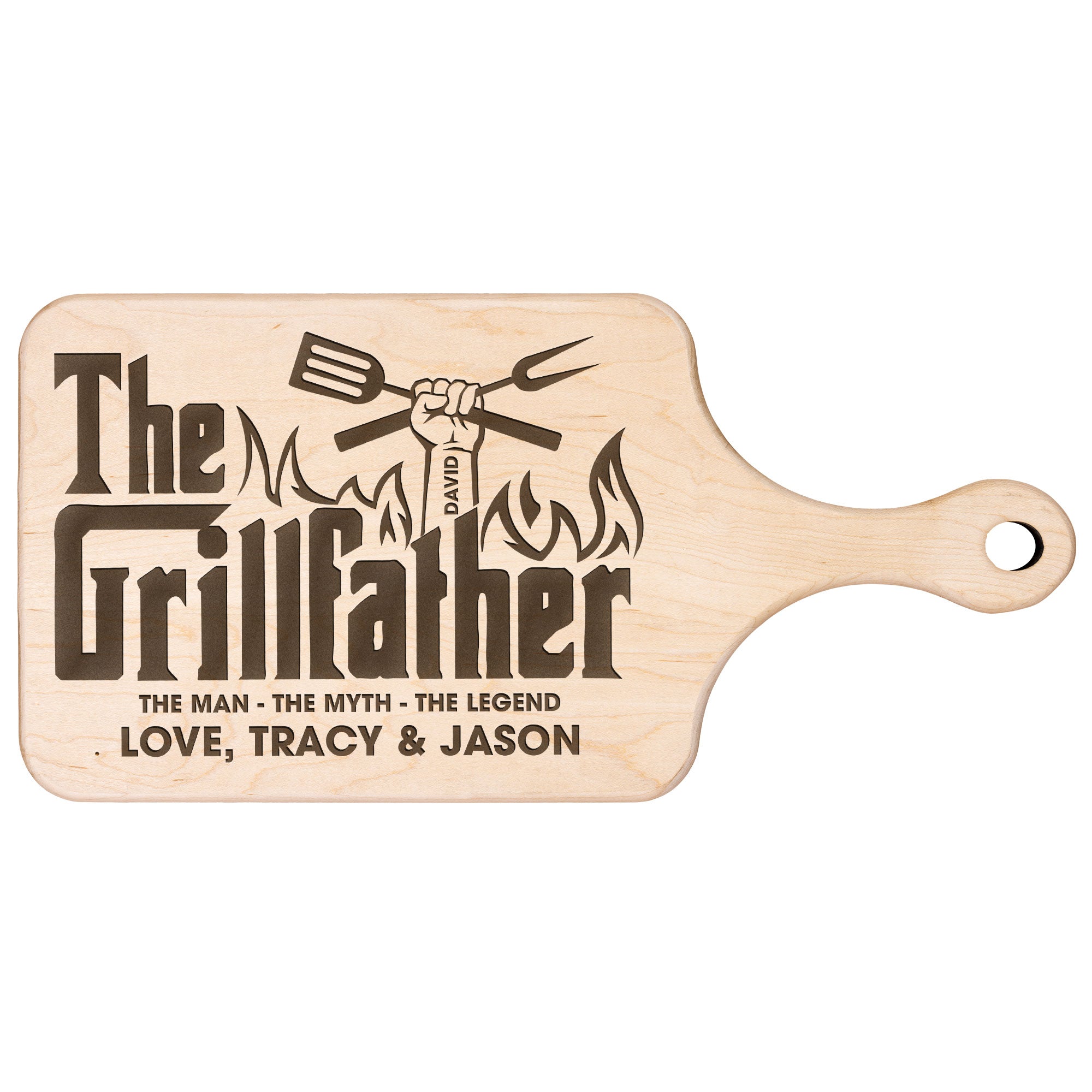 The Grillfather - Personalized Paddle Cutting Board