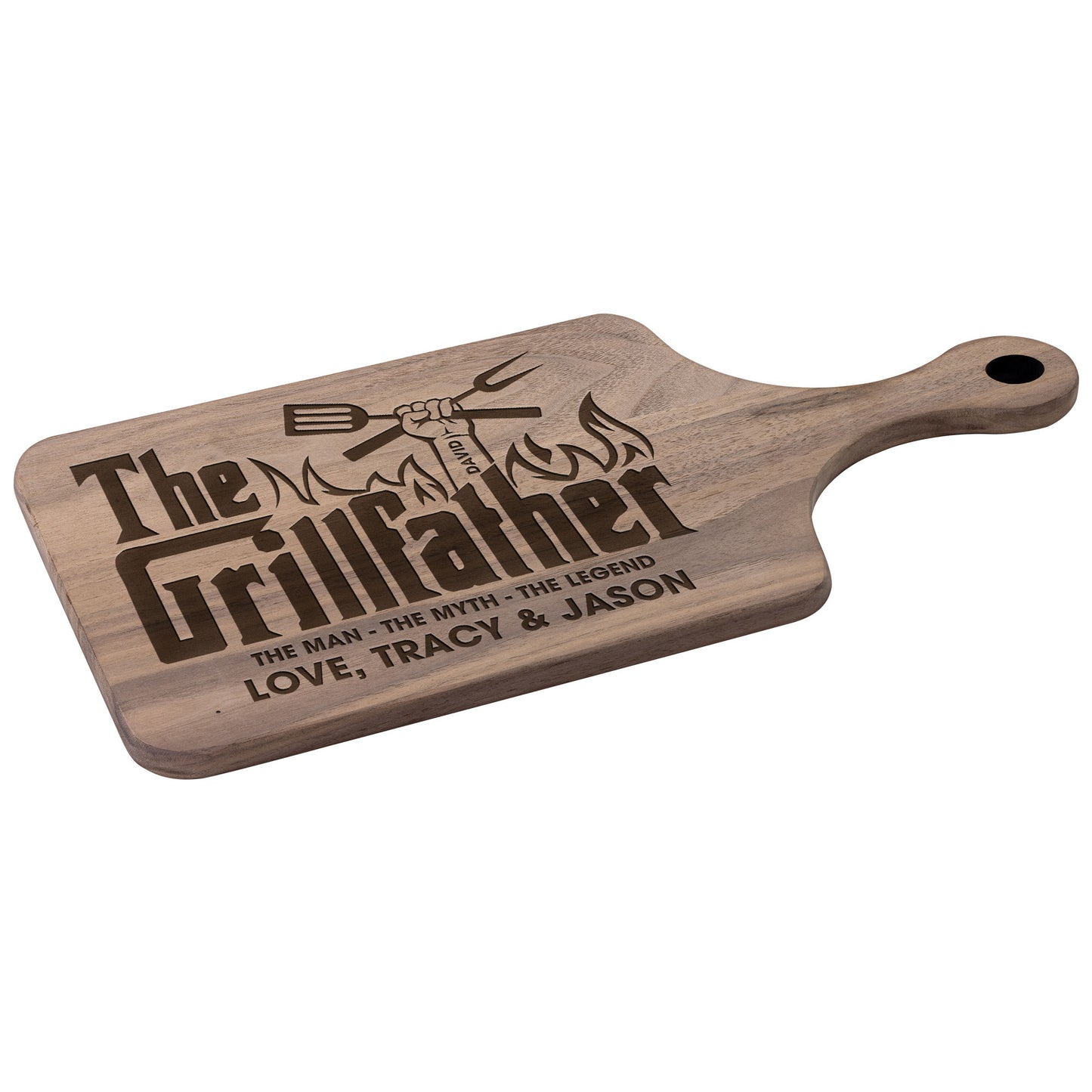 The Grillfather - Personalized Paddle Cutting Board