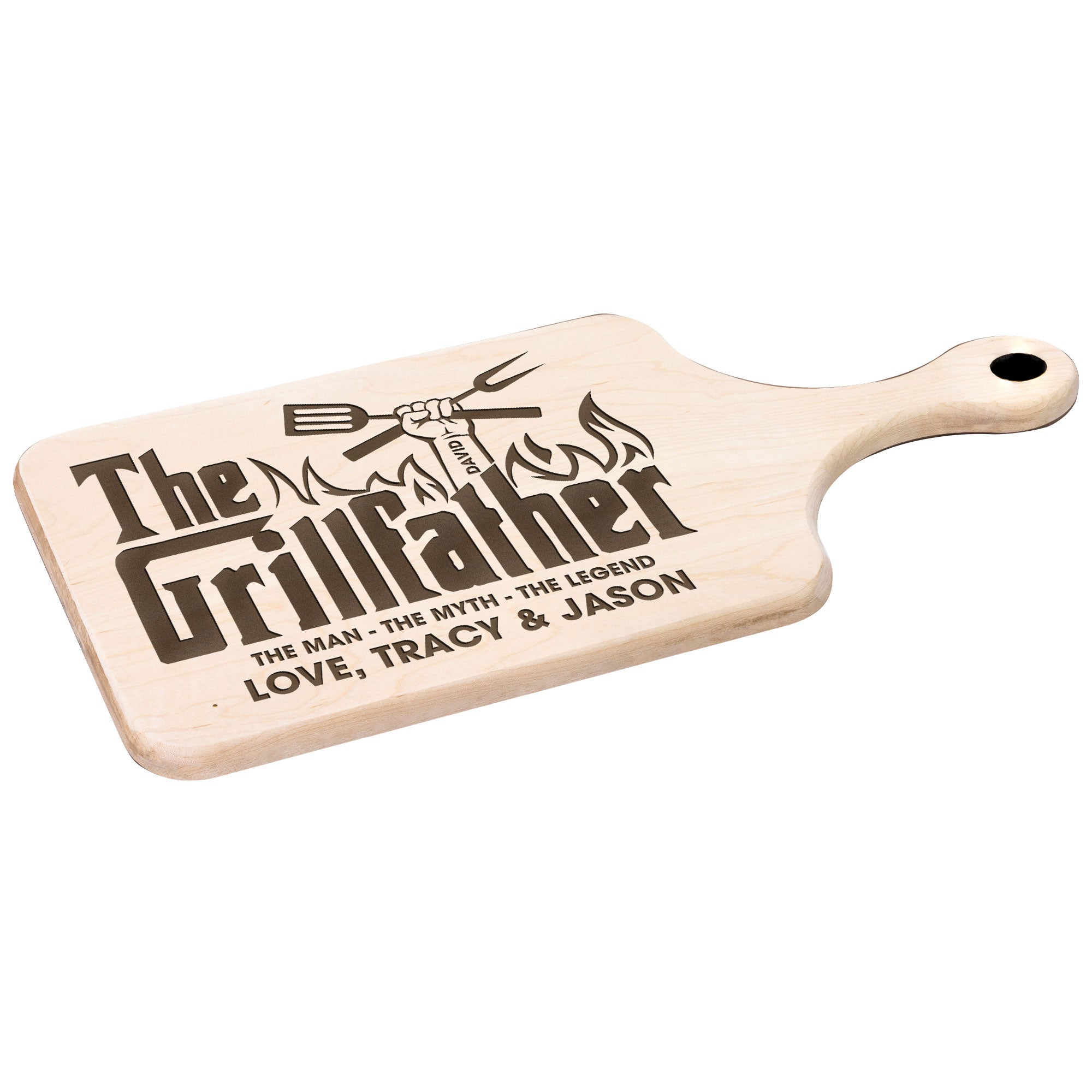 The Grillfather - Personalized Paddle Cutting Board