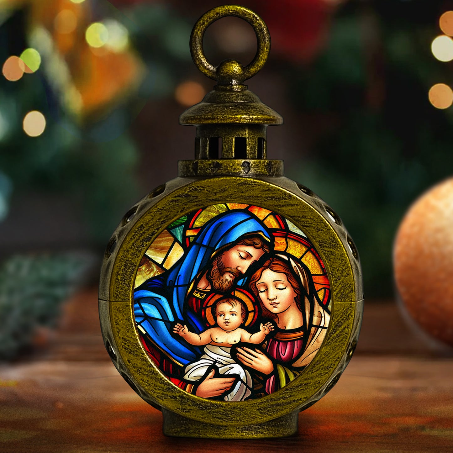 The Holy Family Christmas - Nativity Night - Personalized Lantern Night Light