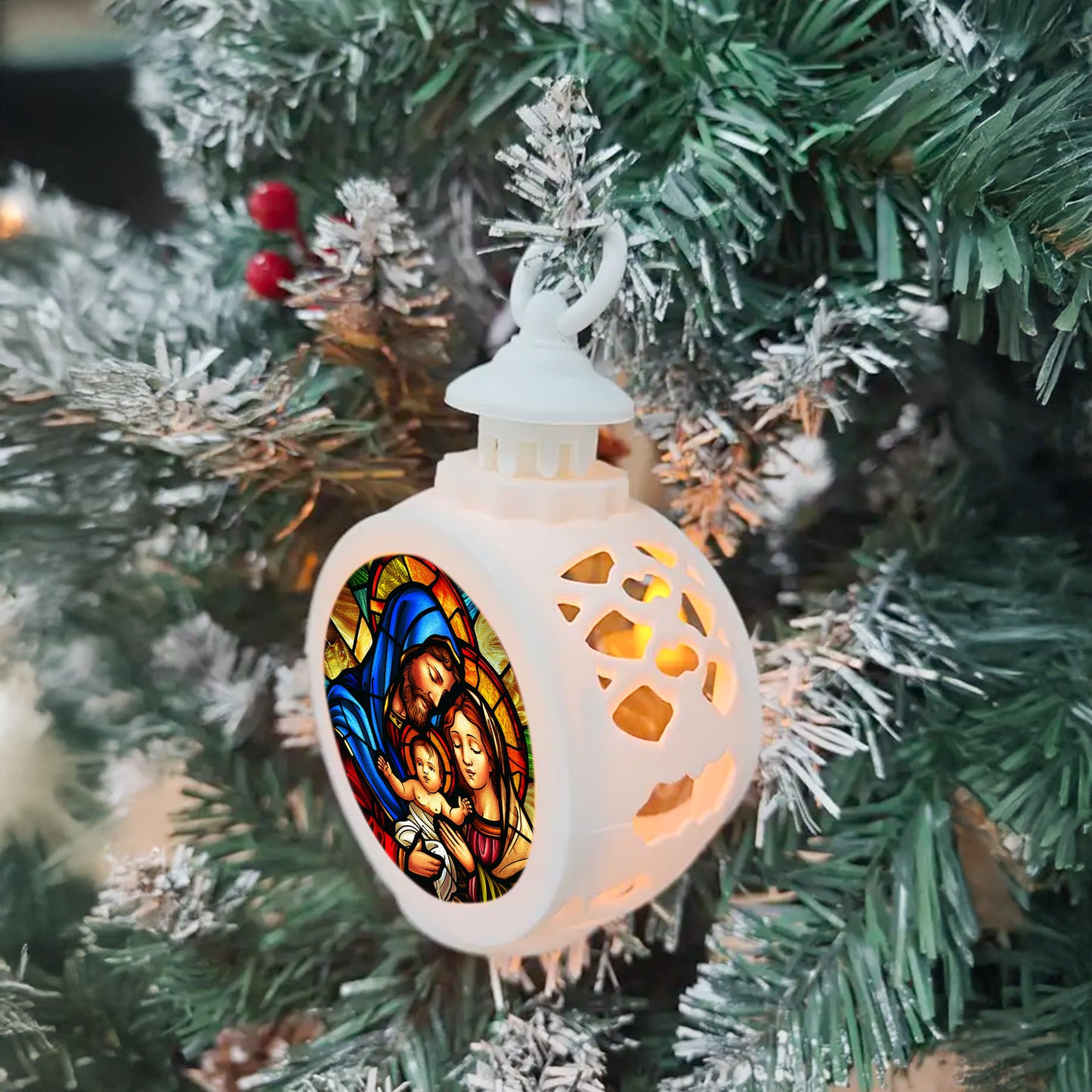 The Holy Family Christmas - Nativity Night - Personalized Lantern Night Light