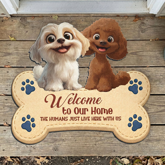 The Humans Just Live Here With Us - Personalized Doormat