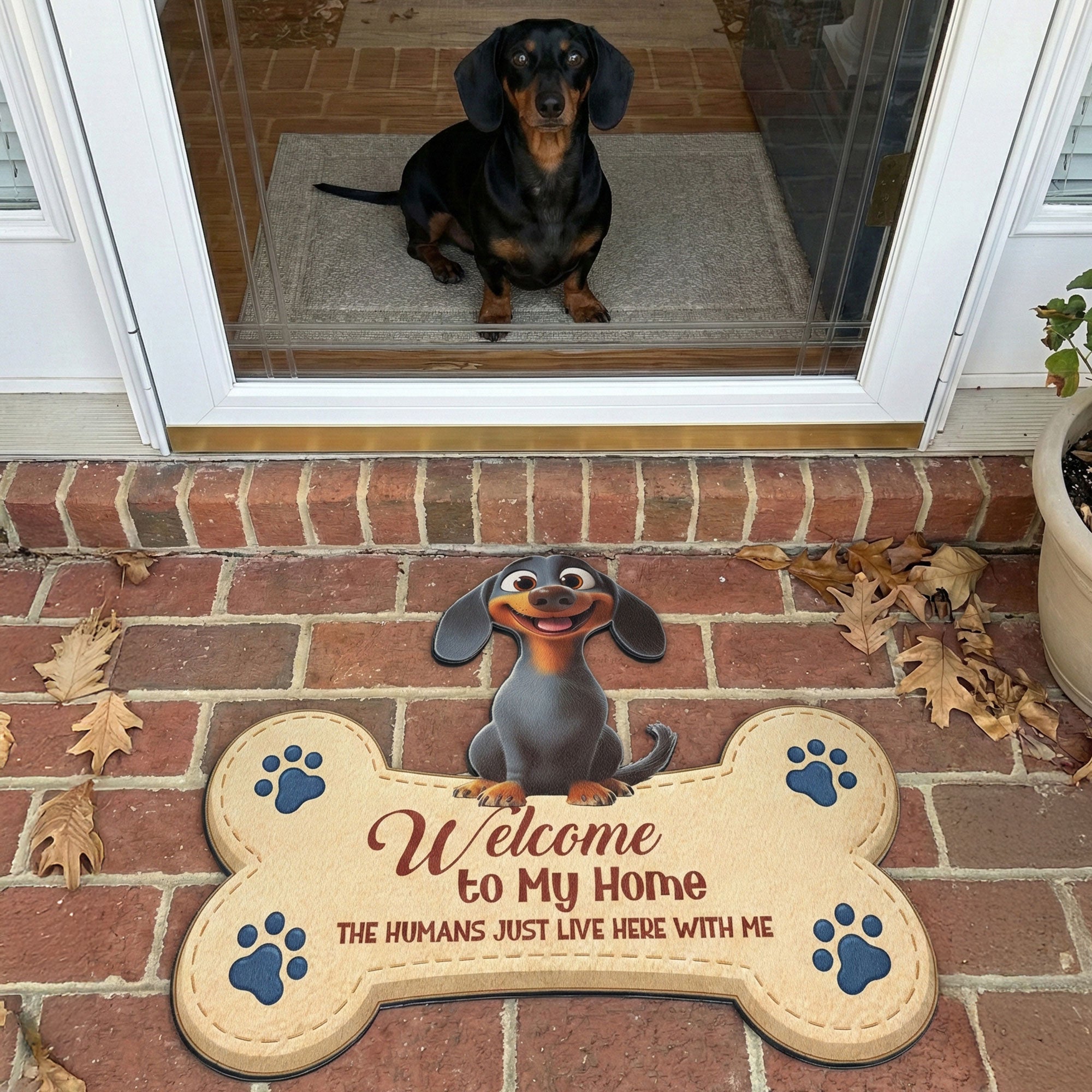 The Humans Just Live Here With Us - Personalized Doormat