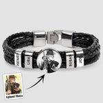 The Hunting Dad - Personalized Photo Leather Bracelet