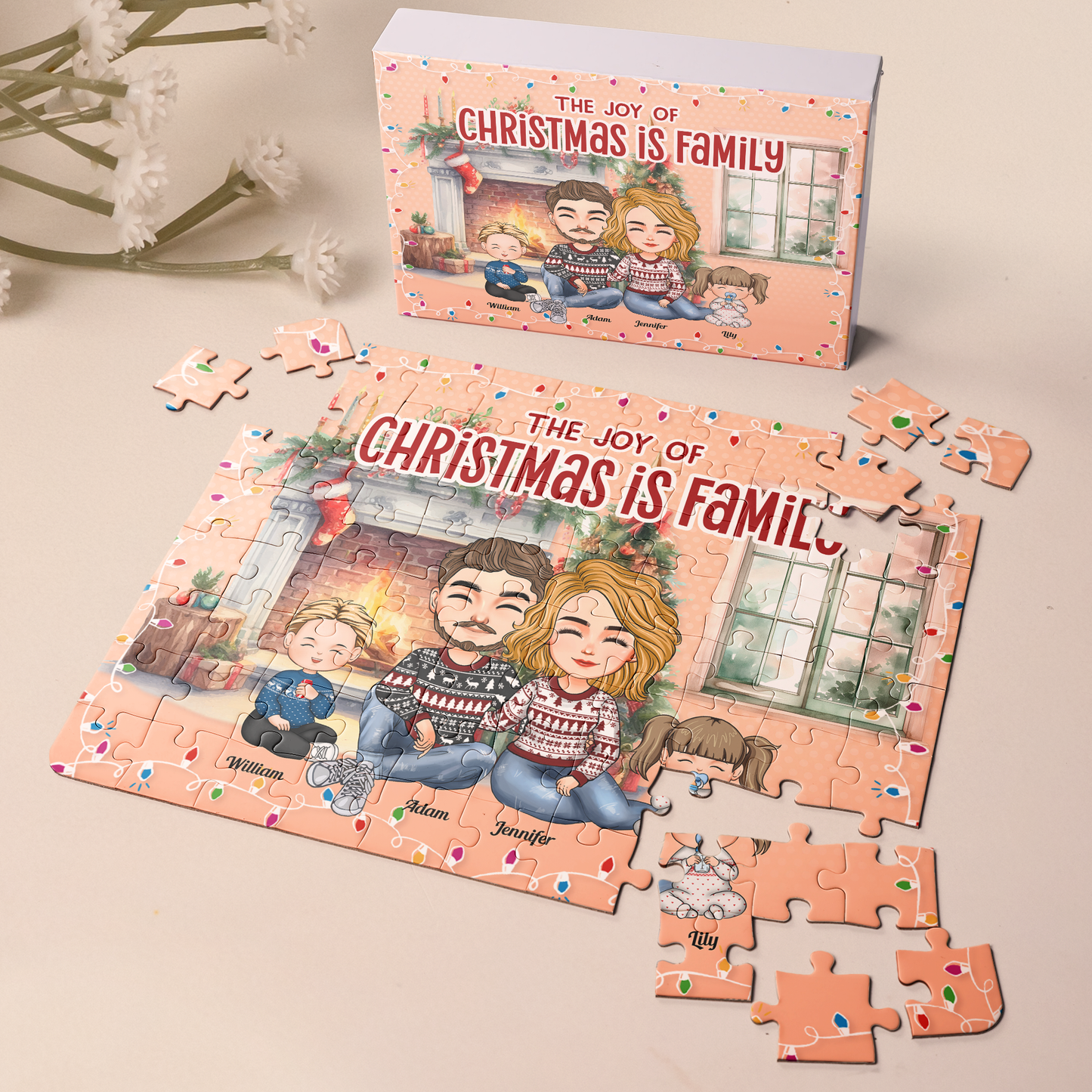 The Joy Of Christmas Is Family - Personalized Jigsaw Puzzle