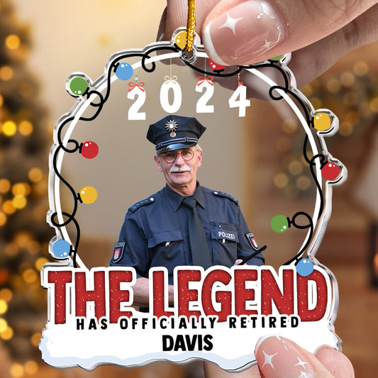 The Legend Has Officially Retired - Personalized Acrylic Photo Ornament