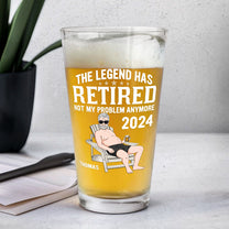The Legend Has Retired - Personalized Beer Glass
