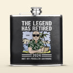The Legend Has Retired - Personalized Leather Flask