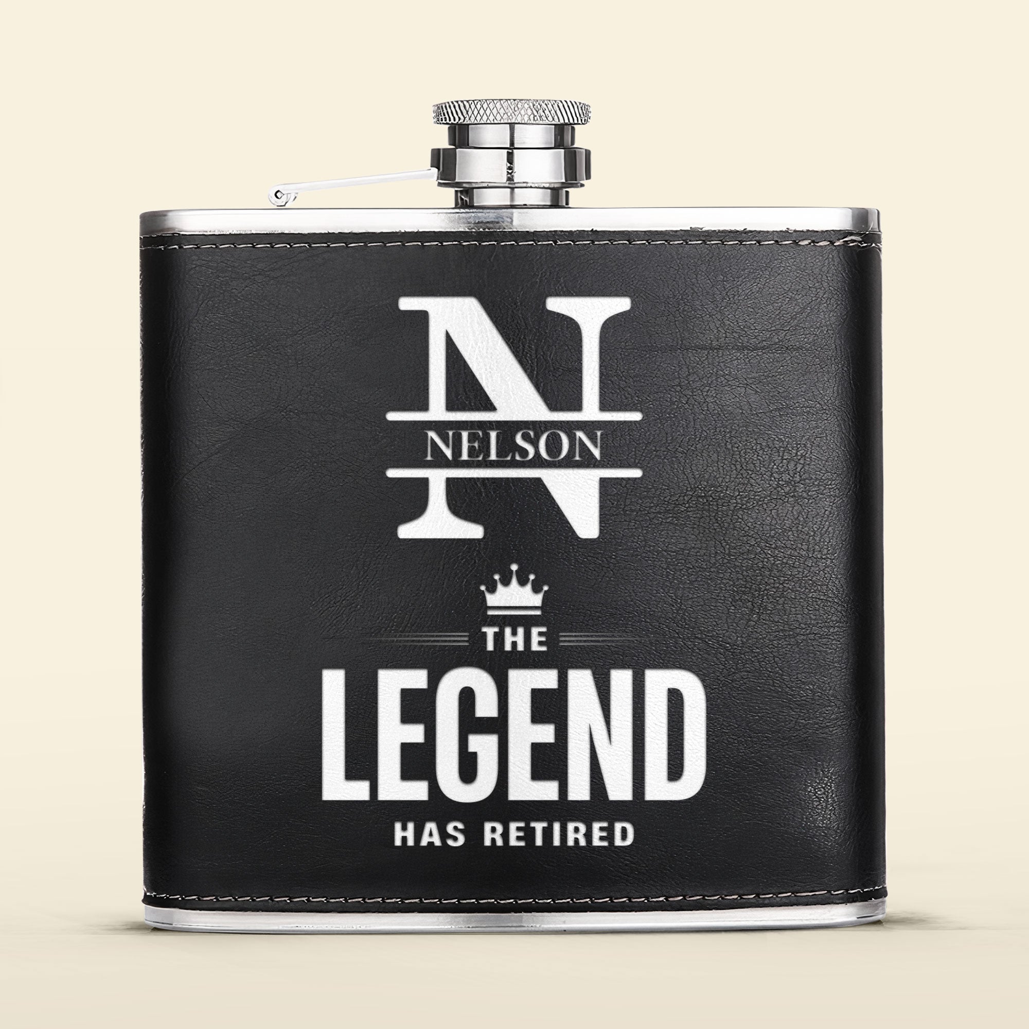 The Legend Has Retired - Personalized Leather Flask – Macorner