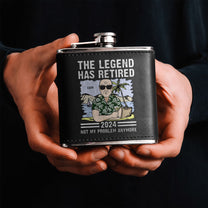 The Legend Has Retired - Personalized Leather Flask