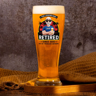 The Legend Has Retired - Personalized Pilsner Glass