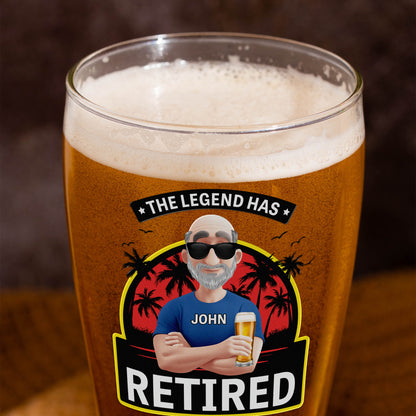 The Legend Has Retired - Personalized Pilsner Glass