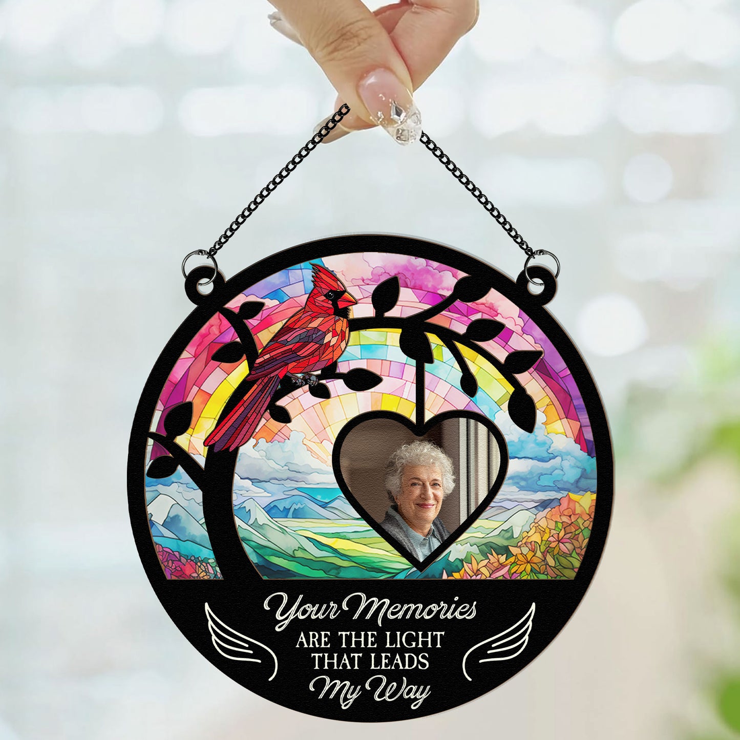 The Light That Leads My Way - Personalized Window Hanging Suncatcher Photo Ornament