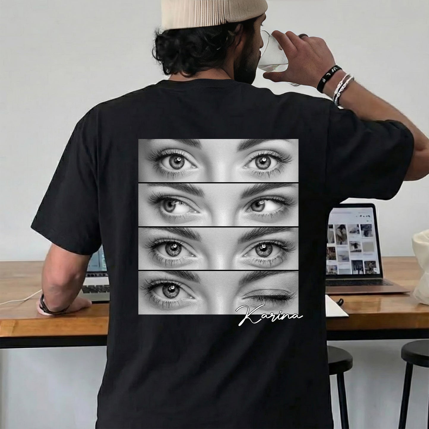 The Look Of Love Shirt Gift For Husband Boyfriend - Personalized Photo Back Printed Shirt
