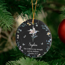 The Lord Is My Strength And My Defense - Personalized Ceramic Ornament