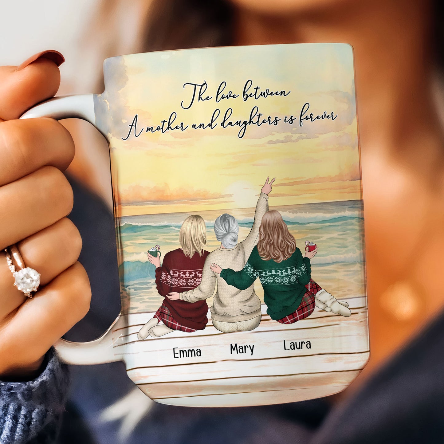 The Love Between A Mother And Daughter Is Forever Gift For Mom - Personalized Mug