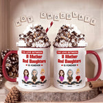 The Love Between A Mother And Daughters Is Forever - Personalized Accent Mug