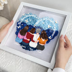 The Love Between A Mother And Daughters Is Forever - Personalized Flower Shadow Box