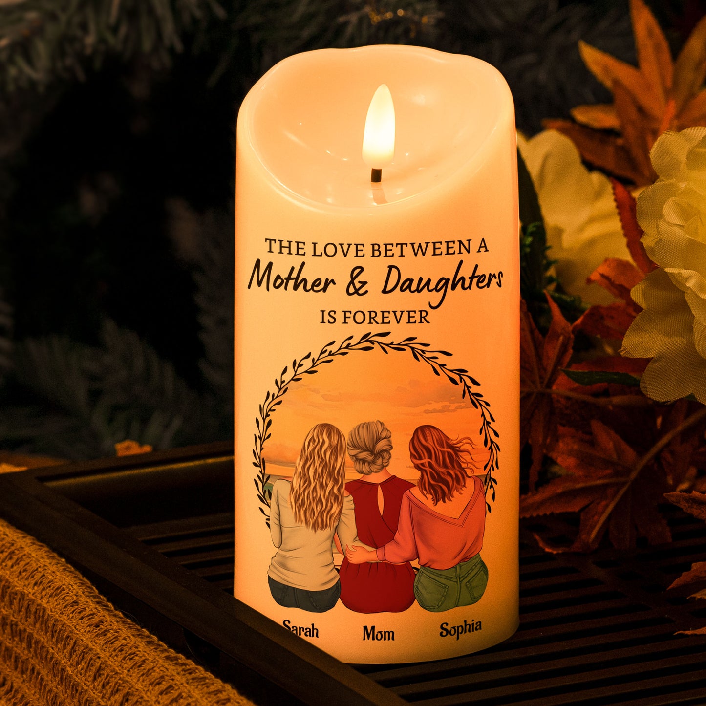 The Love Between A Mother & Daughters - Personalized LED Candle