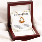 The Love Between A Mother & Sons- Personalized Birthstone Name Necklace With Heart Pendant