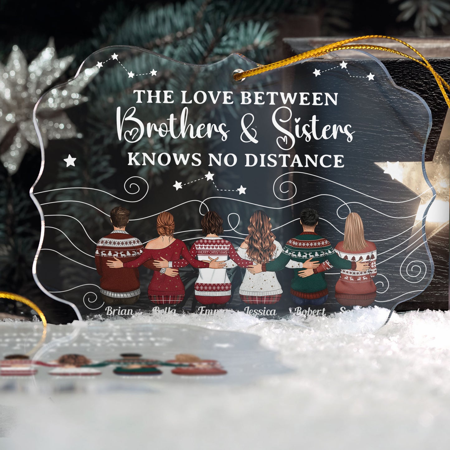 The Love Between Family Knows No Distance - Personalized Acrylic Ornament